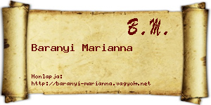 Baranyi Marianna névjegykártya